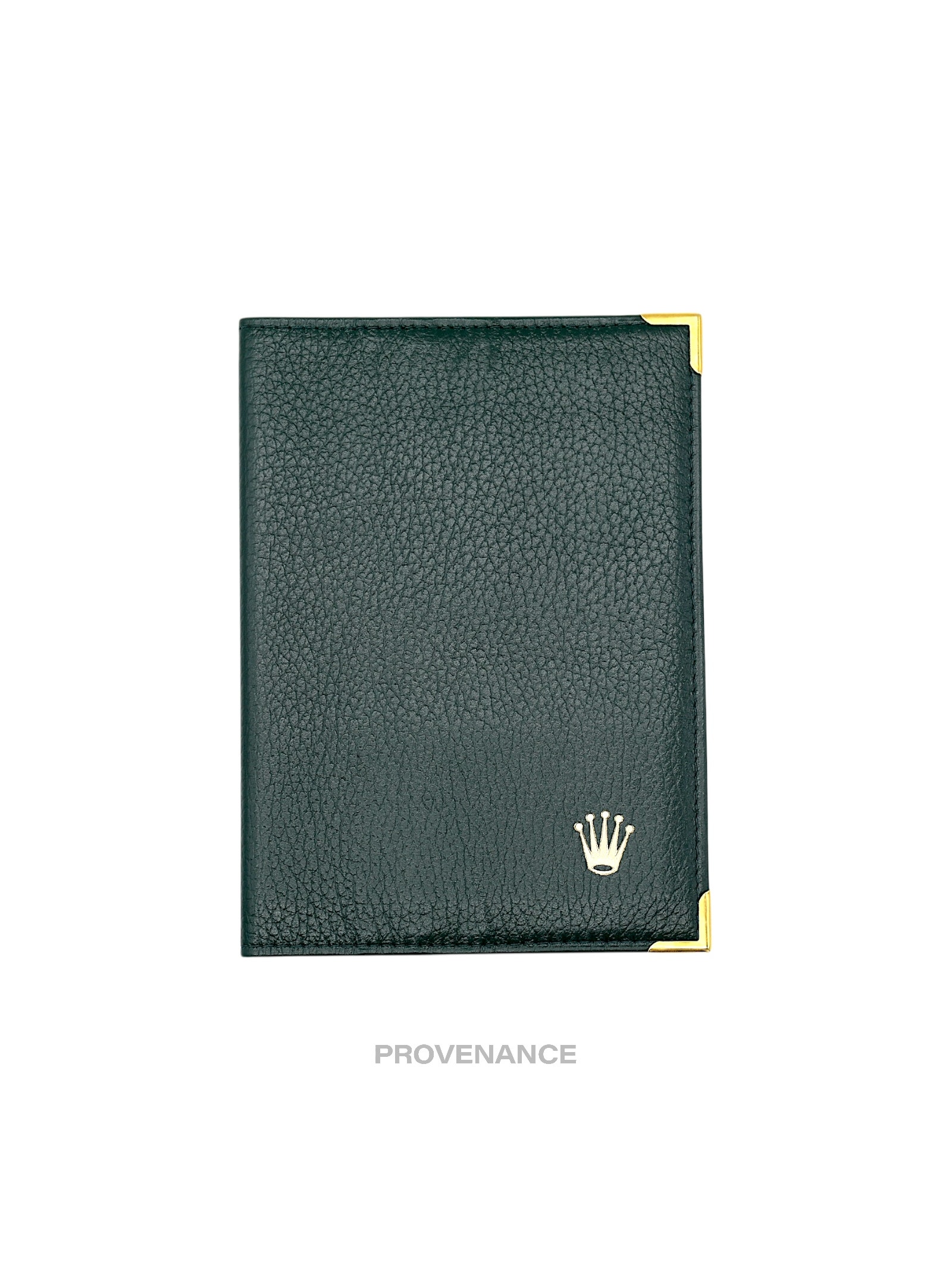 Rolex Crown Passport Wallet  Forest Green Leather